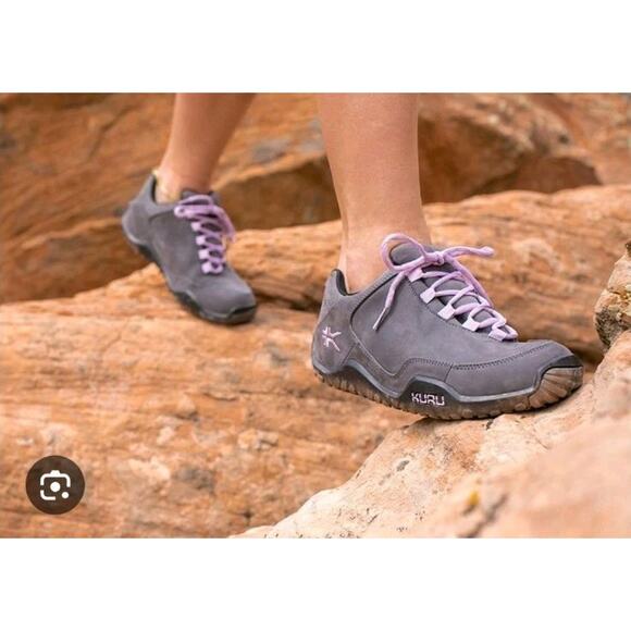 Kuru Gray Suede Purple Chicane Grunge Outdoor Hiking Sneakers Size 8 Wide - Picture 3 of 8